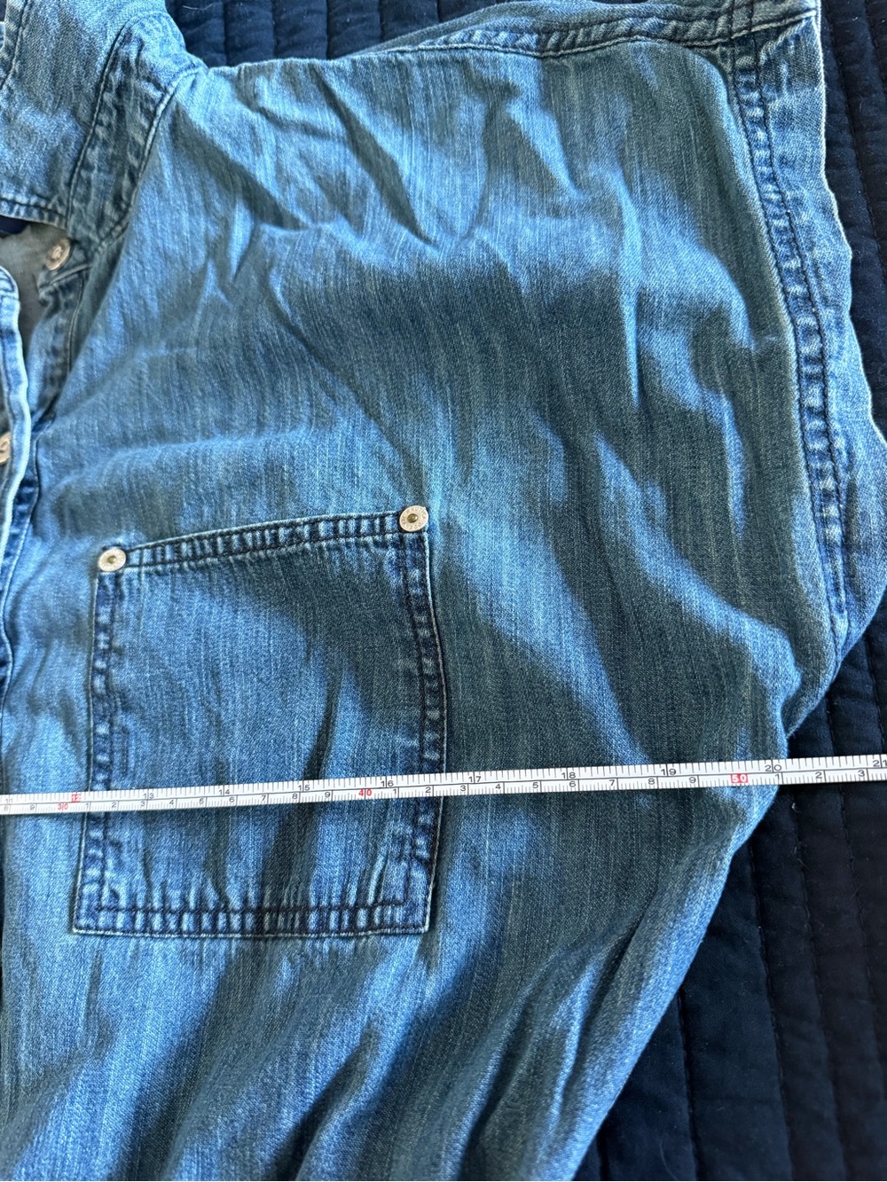 Nautica Washed Blue Denim Shirt Dress with Belt - Picture 5 of 5